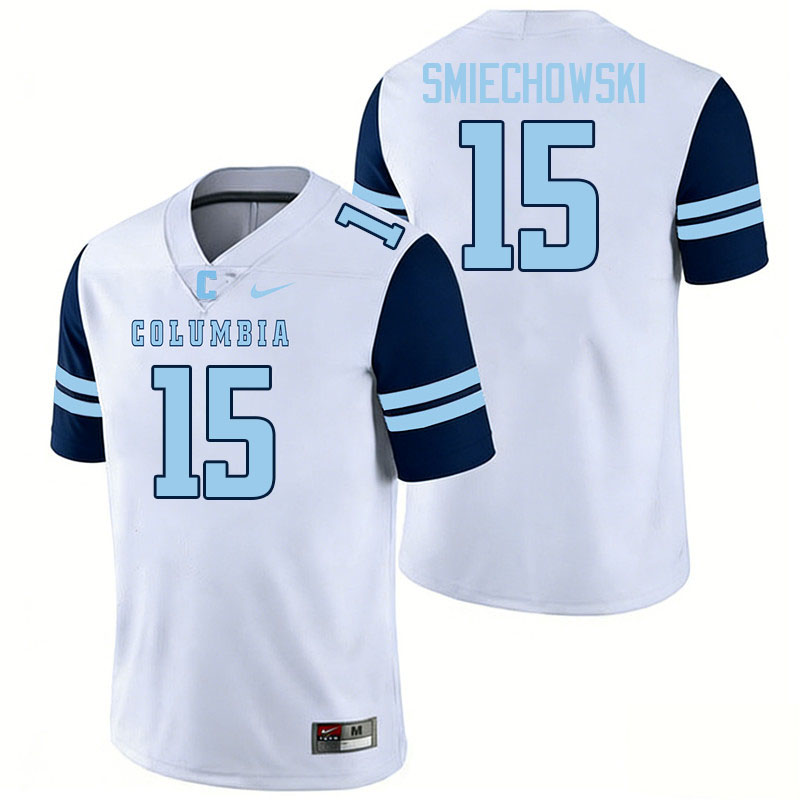 Columbia Lions #15 Jack Smiechowski College Football Jerseys,Uniforms Stitched-White
